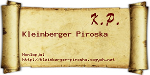 Kleinberger Piroska névjegykártya
