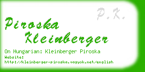 piroska kleinberger business card